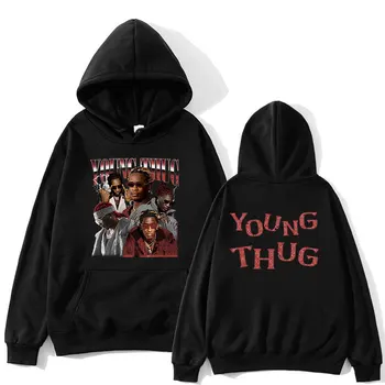 Рэпер Young Thug Thugger, Графические толстовки, Мужская И женская мода, хип-хоп, толстовка с капюшоном, Повседневная Винтажная толстовка Оверсайз, Уличная одежда