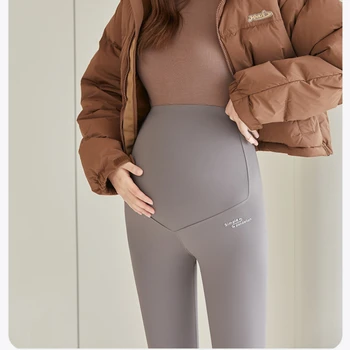 Леггинсы для беременных с регулируемой талией, одежда для беременных, модные брюки, брюки для фотосессии беременных, Ropa Mujer Soft Slim Изображение 2