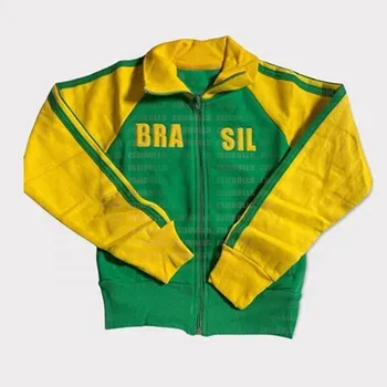 Толстовка с капюшоном на молнии, винтажная куртка junk gothic, Y2K, эстетичная ретро-пятизвездочная бразильская зеленая толстовка с вышивкой буквами 2023 года.