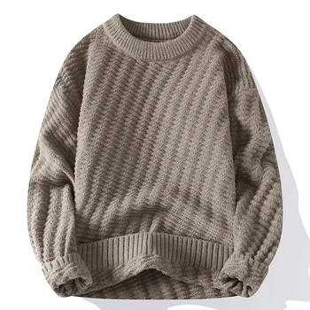 Брендовая одежда Для мужчин, осенне-зимний высококачественный пуловер/Мужские Свободные и удобные свитера в клетку, мужской повседневный свитер 4XL-M