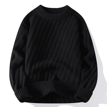 Брендовая одежда Для мужчин, осенне-зимний высококачественный пуловер/Мужские Свободные и удобные свитера в клетку, мужской повседневный свитер 4XL-M Изображение 2