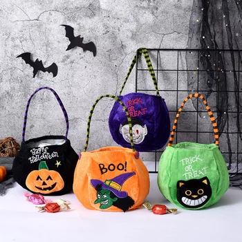 Детская вечеринка с добычей на Хэллоуин, сумки с тыквенными подарками, сумка для конфет, подарочная корзина для хранения конфет на Хэллоуин Изображение 2