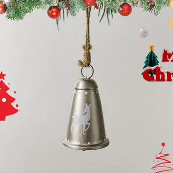 Украшение металлического рождественского колокольчика Украшение рождественского окна может звенеть кованым железным снежным колокольчиком Принадлежности для подвешивания рождественской елки Изображение 2