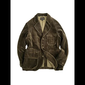 Мужская винтажная вельветовая куртка, хлопковая рабочая одежда, куртка Amekaji, охотничье пальто