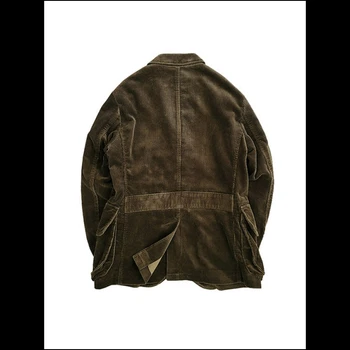 Мужская винтажная вельветовая куртка, хлопковая рабочая одежда, куртка Amekaji, охотничье пальто Изображение 2