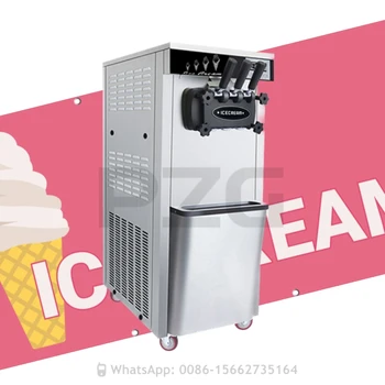 Машина для приготовления мягкого мороженого объемом 18 ~ 22 л / ч с напольным миксером 3 вида фруктового вкуса Машина для подачи мягкого мороженого