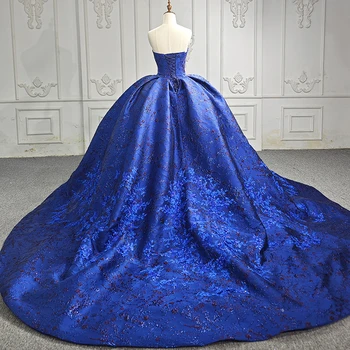 Синее стильное женское вечернее платье для вечеринок Tiptop из органзы с вышивкой, бальное платье без бретелек, DY6634, расшитое бисером. Изображение 2