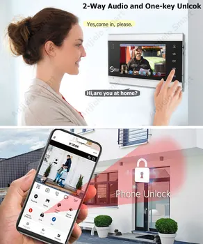 Умный видеодомофон Tuya Wifi, домофон, дверной звонок безопасности, несколько 7-дюймовых экранов, защищающих от атмосферных воздействий для домашней квартиры Изображение 2