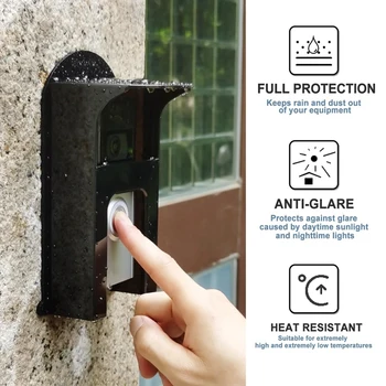Пластиковый дождевик для дверного звонка Подходит для моделей Ring, водонепроницаемый защитный экран для дверных звонков, Видеодомофоны Изображение 2