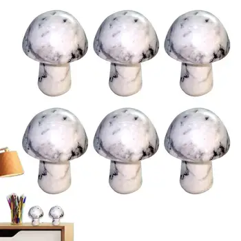 Грибные хрустальные камни 6 шт. / компл. Натуральные полированные грибы, Гравий, Комбинация грибных кристаллов, Насыпи для коллекционной медитации