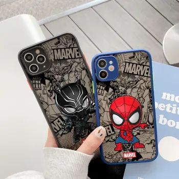 Marvel Человек-Паук Черная Пантера Грут Чехол Для Телефона Apple iPhone 14 15 Plus 11 13 Pro Max 12 Mini XS XR 7 8 15 Pro Матовый Чехол