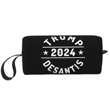 Дорожная косметичка на заказ Trump 2024 для женщин, Америка, США, Органайзер для макияжа и туалетных принадлежностей, набор для хранения косметики для леди, комплект для хранения косметики