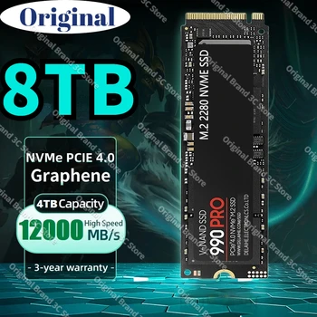 Оригинальный SSD 990 PRO 4 ТБ 2 ТБ M2 Nvme M.2 2280 PCIe5.0 X4 980EVO Внутренний Твердотельный накопитель 1 ТБ 8 ТБ HDD Жесткий Диск для настольных ПК PS5