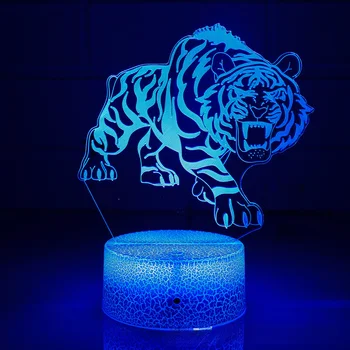 Ночной светильник Nighdn 3D Donkey Night Light Иллюзионный ночник с сенсорным переключателем, меняющим цвет, Настольные лампы для украшения стола, подарок для детей Изображение 2