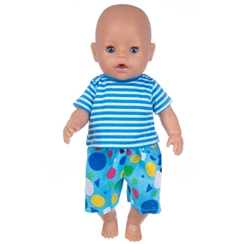 2023 Новый синий костюм, кукольная одежда, подходит для 43-сантиметровой новорожденной куклы, одежда для куклы Реборн, аксессуары для куклы Реборн Изображение 2