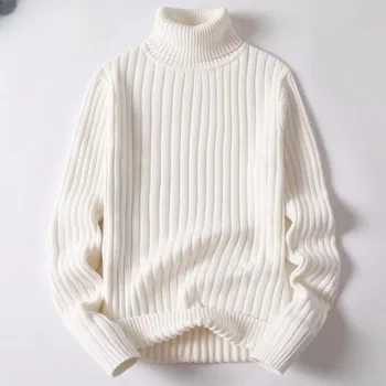 2023 Мужской Осенне-зимний Универсальный Новый стиль, пуловер с высоким воротом, свитер, однотонный повседневный трикотаж, тренд A51