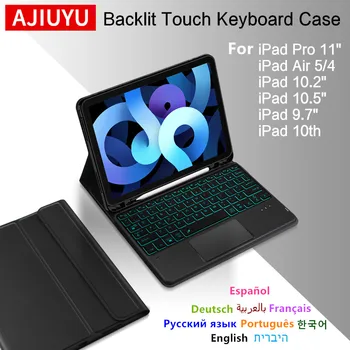 Чехол AJIYU Magic Keyboard Case Для iPad Air 5th 4th 10.9 Inch Pro 11 12.9 10.5 10th 3rd 10.2 10.5 9.7 Smart Cover Беспроводной Bluetooth