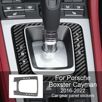 Наклейка на панель передач автомобиля из углеродного волокна для Porsche Boxster Cayman 718 982 2016-2022 Аксессуары для салона автомобиля