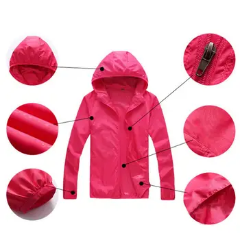 Однотонная Ветрозащитная куртка унисекс Ourdoor с капюшоном, Солнцезащитная куртка для рыбалки Изображение 2