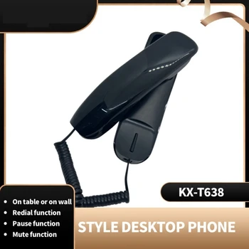 KX-T638 Мини-телефон, настольный и настенный проводной телефон, домашние стационарные телефоны с функцией отключения звука на паузу и повторного набора