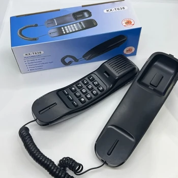 KX-T638 Мини-телефон, настольный и настенный проводной телефон, домашние стационарные телефоны с функцией отключения звука на паузу и повторного набора Изображение 2