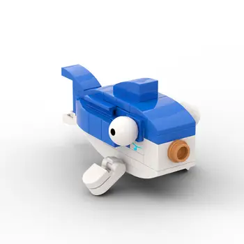 Маленькая бело-голубая рыбка из набора игрушек для видеоигр, 48 штук MOC Build