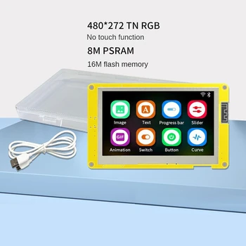 1 комплект платы разработки ESP32 LVGL 4,3-дюймовый модуль Wifi Bluetooth без сенсорного экрана PSRAM 16M Изображение 2