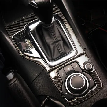 Для Mazda 3 Axela 2014-2016 Автомобильный центральный пульт переключения передач, панель декора, накладка из углеродного волокна, внутренняя 3D наклейка