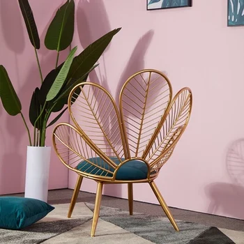 Индивидуальный скандинавский роскошный кованый стул для спальни, гостиной, домашнего отдыха, ленивый одноместный маленький диван-кресло
