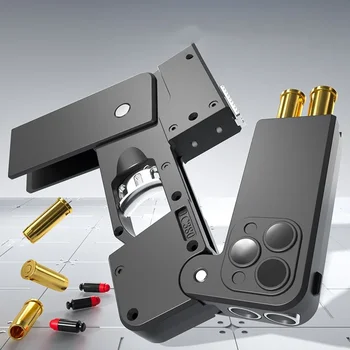 Складной мобильный телефон, мягкая пусковая установка для пуль, детский игрушечный пистолет, мальчик, можно запустить модель мягкого пулевого пистолета Изображение 2