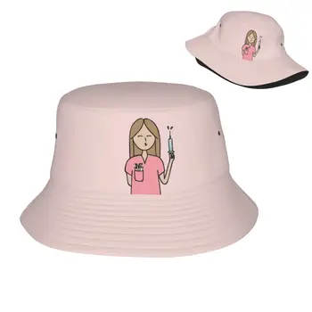 Модные шляпы-ведро Доктора медсестры Enfermera En Apuros, шляпы-бобы, Мужские и женские Хлопковые Рыбацкие кепки, реверсивные рыболовные шляпы, летние