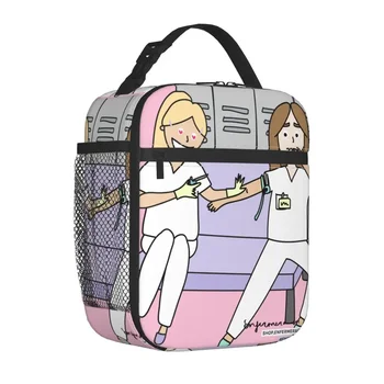 Изолированная сумка для ланча Enfermera En Apuros, контейнер для еды для медсестры, термосумка, ланч-бокс, сумка-тоут, сумки для школьного пикника.