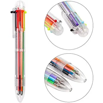 40 шт./лот Разноцветные Шариковые Ручки 0,5 мм 6-в-1, Забавные Ручки для Детской вечеринки 