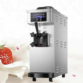 Коммерческая машина для производства мороженого с одним вкусом мощностью 1100 Вт, Настольная машина для производства мягкого мороженого, оборудование для замораживания сладких рожков