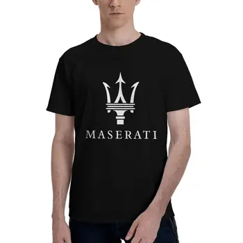 Модная футболка Maserati, мужская футболка из хлопка с принтом, мужские топы, забавная футболка с коротким рукавом
