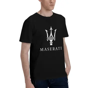 Модная футболка Maserati, мужская футболка из хлопка с принтом, мужские топы, забавная футболка с коротким рукавом Изображение 2