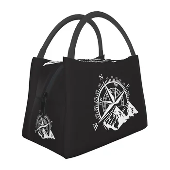 Compass Rose Navigate Mountain Изолированная сумка для ланча для женщин, Герметичный кулер, Термосумка для ланча, офис, Пикник, путешествие