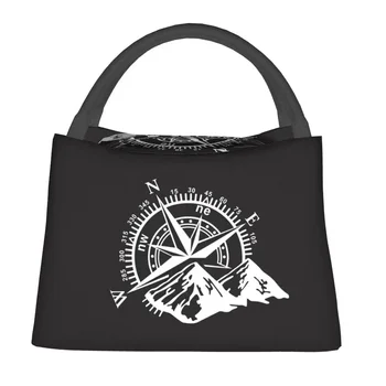 Compass Rose Navigate Mountain Изолированная сумка для ланча для женщин, Герметичный кулер, Термосумка для ланча, офис, Пикник, путешествие Изображение 2