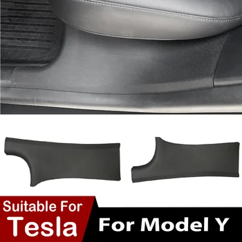 Защитная накладка на порог задней двери для Tesla Model Y, накладка на порог и бампер, оригинальные противоударные накладки Tesla из АБС-пластика Modely