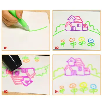 Волшебные Цветные Ручки Print Bubble Pen 6ШТ Print Bubble Pen DIY Bubble Drawing Pens Веселая И Креативная Пузырчатая Ручка Для Детей Для DIY Изображение 2
