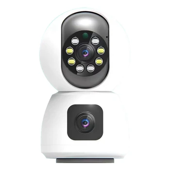 Wifi IP-камера 1080P HD IP-камера с двумя объективами, двухэкранный радионяня, домашняя камера безопасности, PTZ, автоматическое отслеживание CCTV