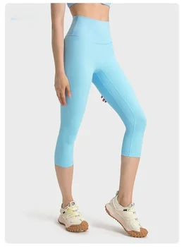 Женские шорты Lulu для йоги, фитнеса, спортивные шорты, леггинсы, колготки с высокой талией, спортивная женская одежда, шорты для велоспорта на открытом воздухе Изображение 2