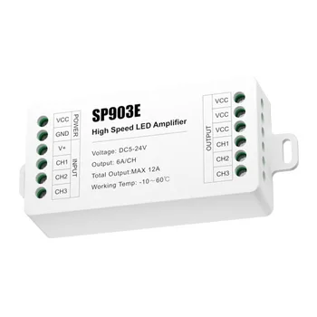 Усилитель сигнала SP903E Высокоскоростной светодиодный усилитель мощности, скользящий светильник с удлинителем, усилитель сигнала для светодиодной лампы 12 В, 5 В ~ 24 В постоянного тока Изображение 2