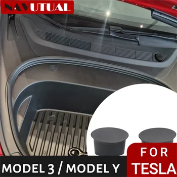 Для Tesla Модель 3 2021, коробка для хранения в переднем багажнике, Винтовая защитная крышка, 2 шт., защитный чехол на крючок переднего багажника, Автомобильные аксессуары
