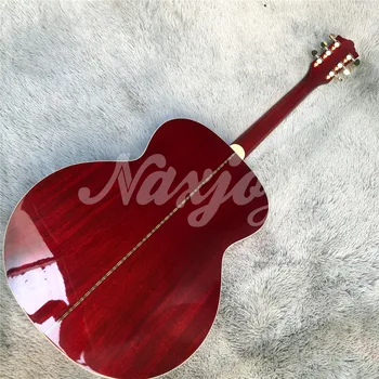 Новая 43-дюймовая акустическая гитара из массива красной ели F50 с кленовым корпусом, электрогитара Ra Изображение 2