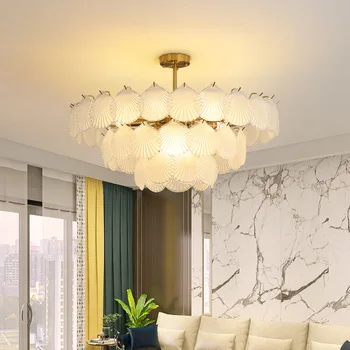 Раковинная люстра гостиная хрустальная потолочная люстра потолочный светильник для спальни современная столовая хрустальная лампа внутренняя декоративная Изображение 2