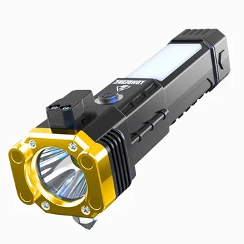 Кемпинг светодиодный фонарик Перезаряжаемый защитный фонарик Многофункциональный для работы на открытом воздухе Сильный свет Ночной фонарик Изображение 2