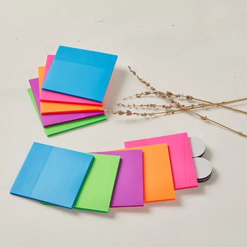 Цветные прозрачные липкие блокноты для заметок, водонепроницаемый самоклеящийся блокнот для заметок Изображение 2