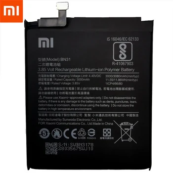 100% Оригинальный Аккумулятор 3080 мАч BN31 с датчиком температуры Для аккумуляторов мобильных телефонов Xiaomi Mi 5X Mi5X \ Redmi Note 5A 5A pro Изображение 2