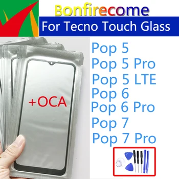 Наружное стекло панели сенсорного экрана для Tecno Pop 6 7 5 Pro LTE Замена переднего стекла с ЖК-экраном, ламинированного OCA Изображение 2